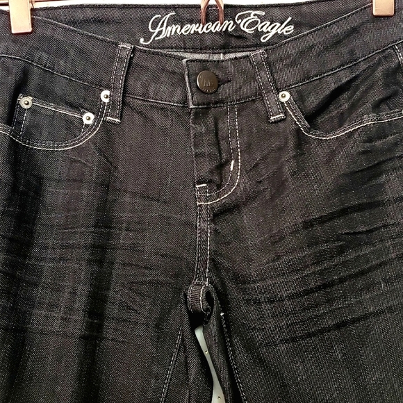 Black Skinny Straight Jeans *American Eagle *Sz 0* - Picture 5 of 5